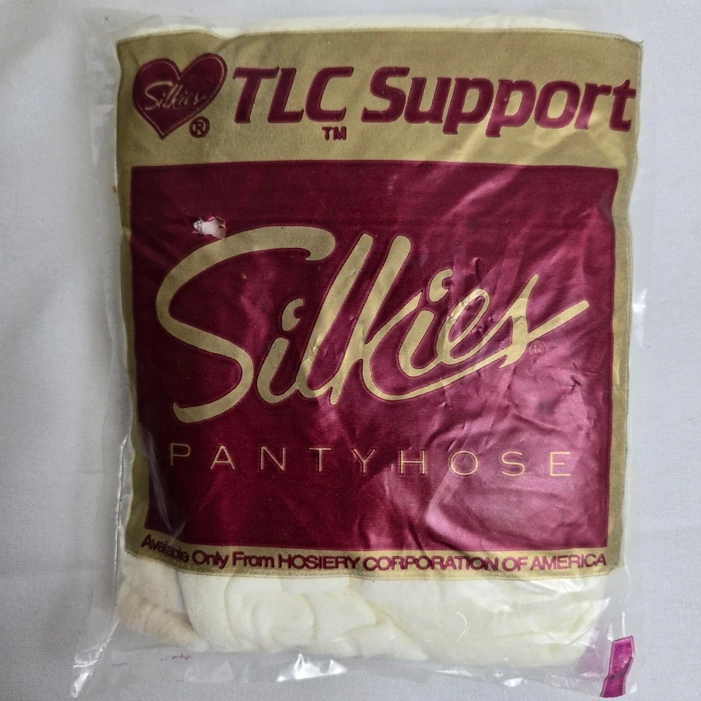 Silkies TLC Support Pantyhose Lot of‎ 6 Vintage, Nylon Spandex, White Large, New
